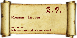 Rosman István névjegykártya